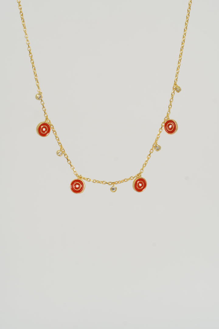 925 GOLD PLATED  RED PENDENT CHAIN