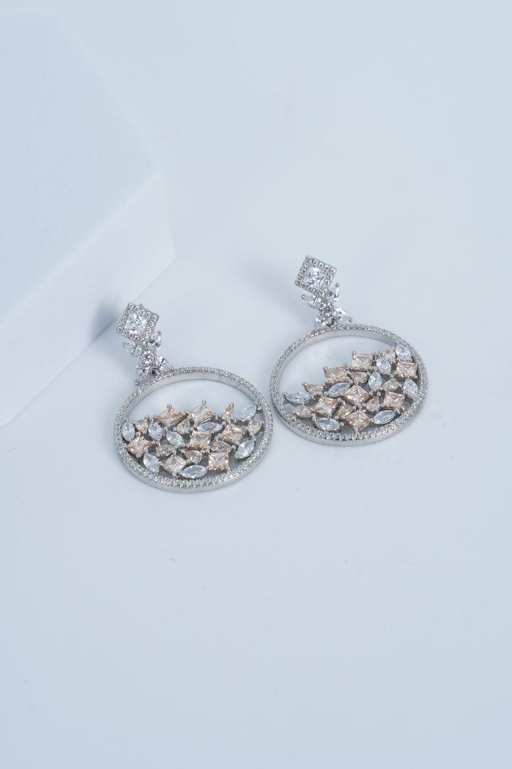 925 RHODIUM PLATED CRYSTAL DROP EARRINGS