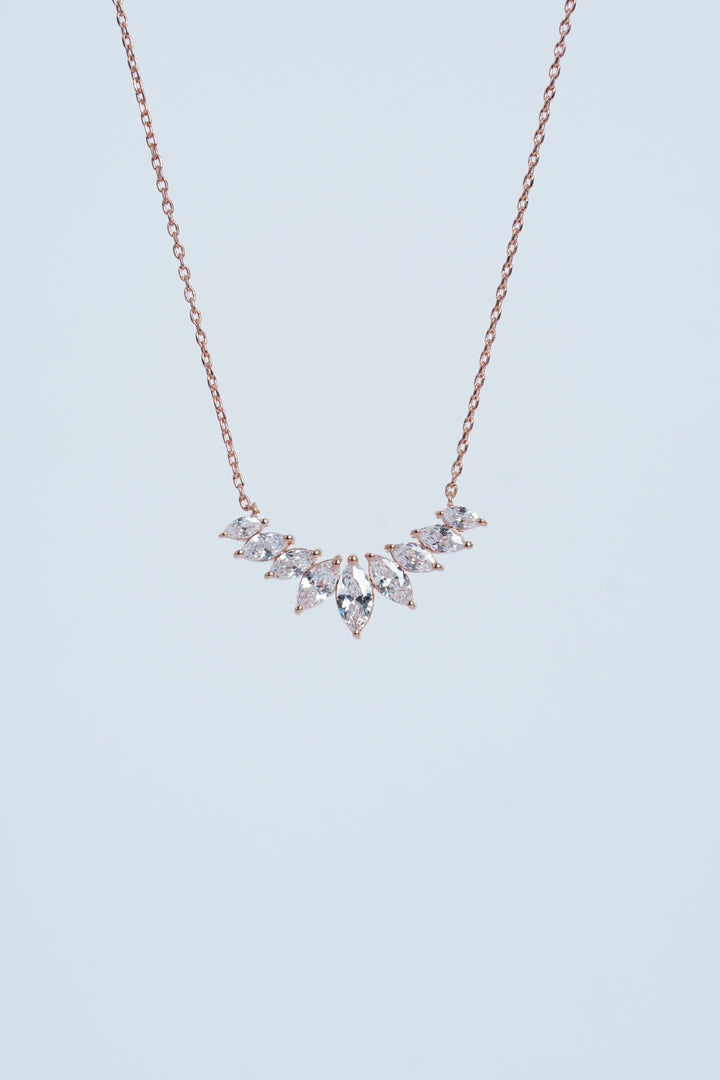 925 ROSE GOLD PLATED SILVER STONE CHAIN