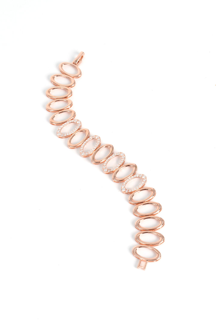 925 SILVER OVAL SHAPE ROSE GOLD BRACELET