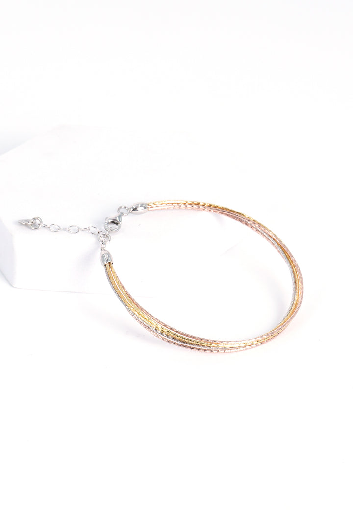 925 SILVER TRI COLOR BRACELET