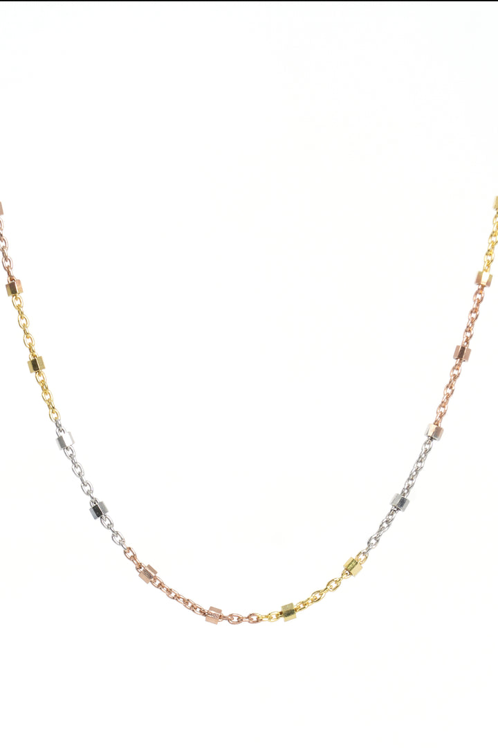 925 SILVER TRI COLOR CHARM CHAIN