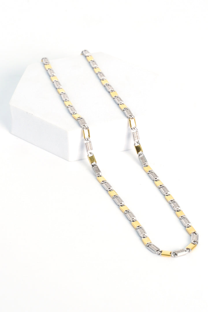 925 SILVER TWO TONE FANCY LINK CHAIN