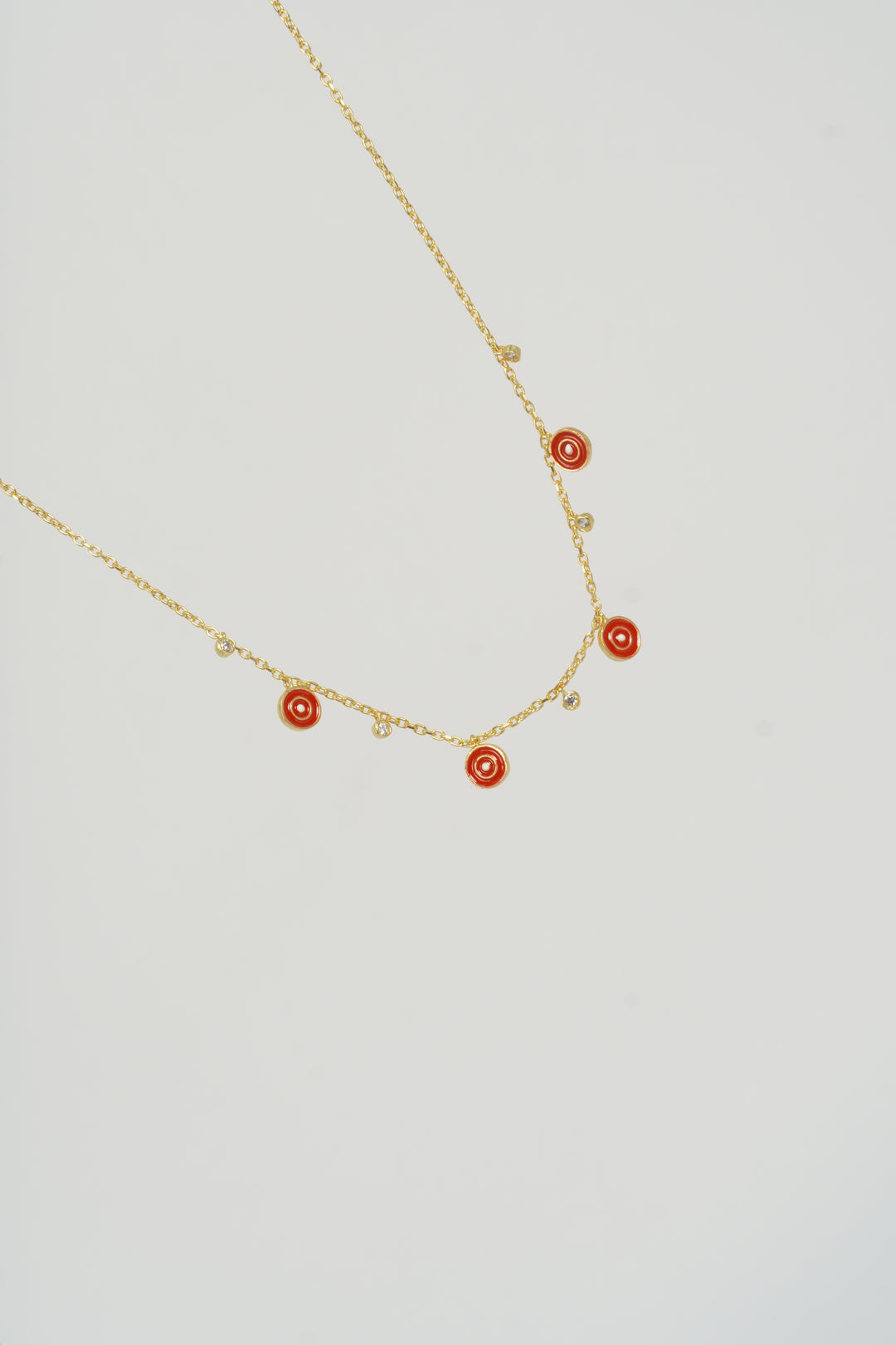 925 GOLD PLATED  RED PENDENT CHAIN