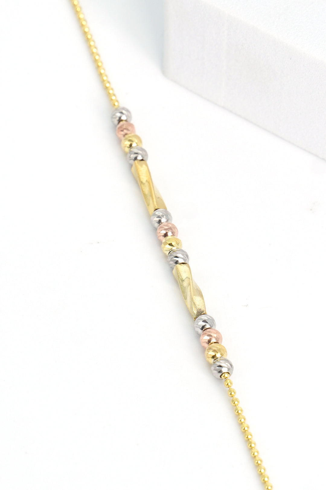 925 SILVER GOLD PLATED BEADS BRACELET