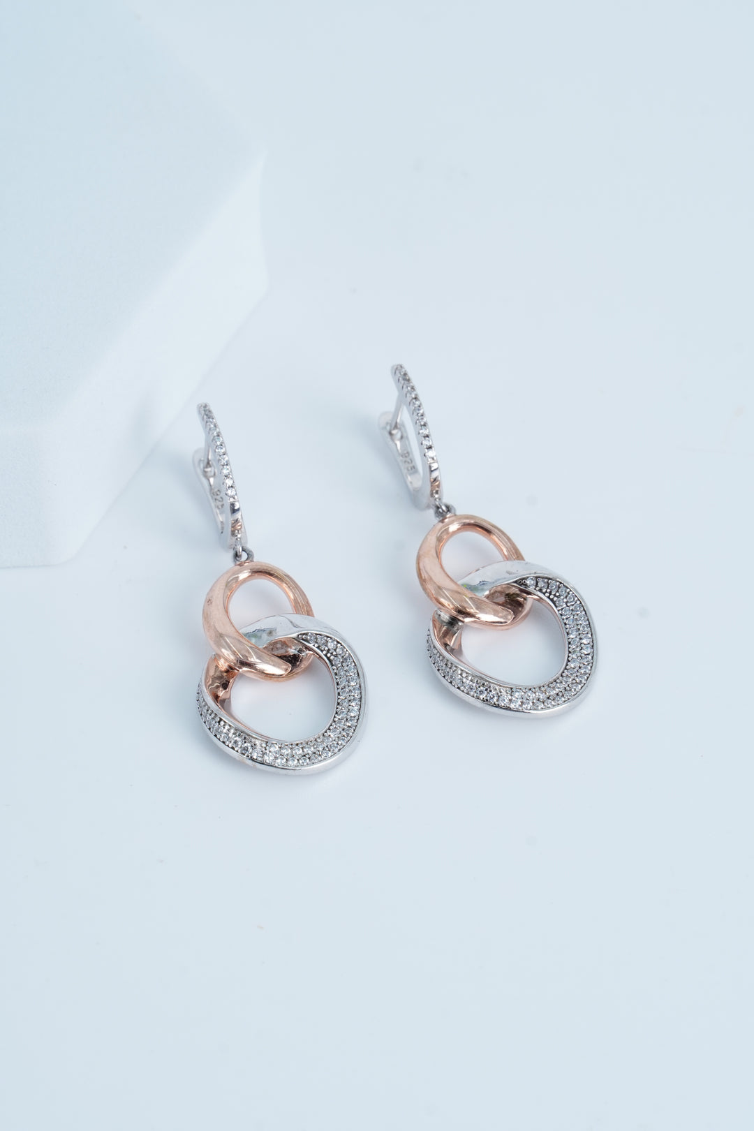 925 SILVER TWO TONE BAHAMAS EARRINGS