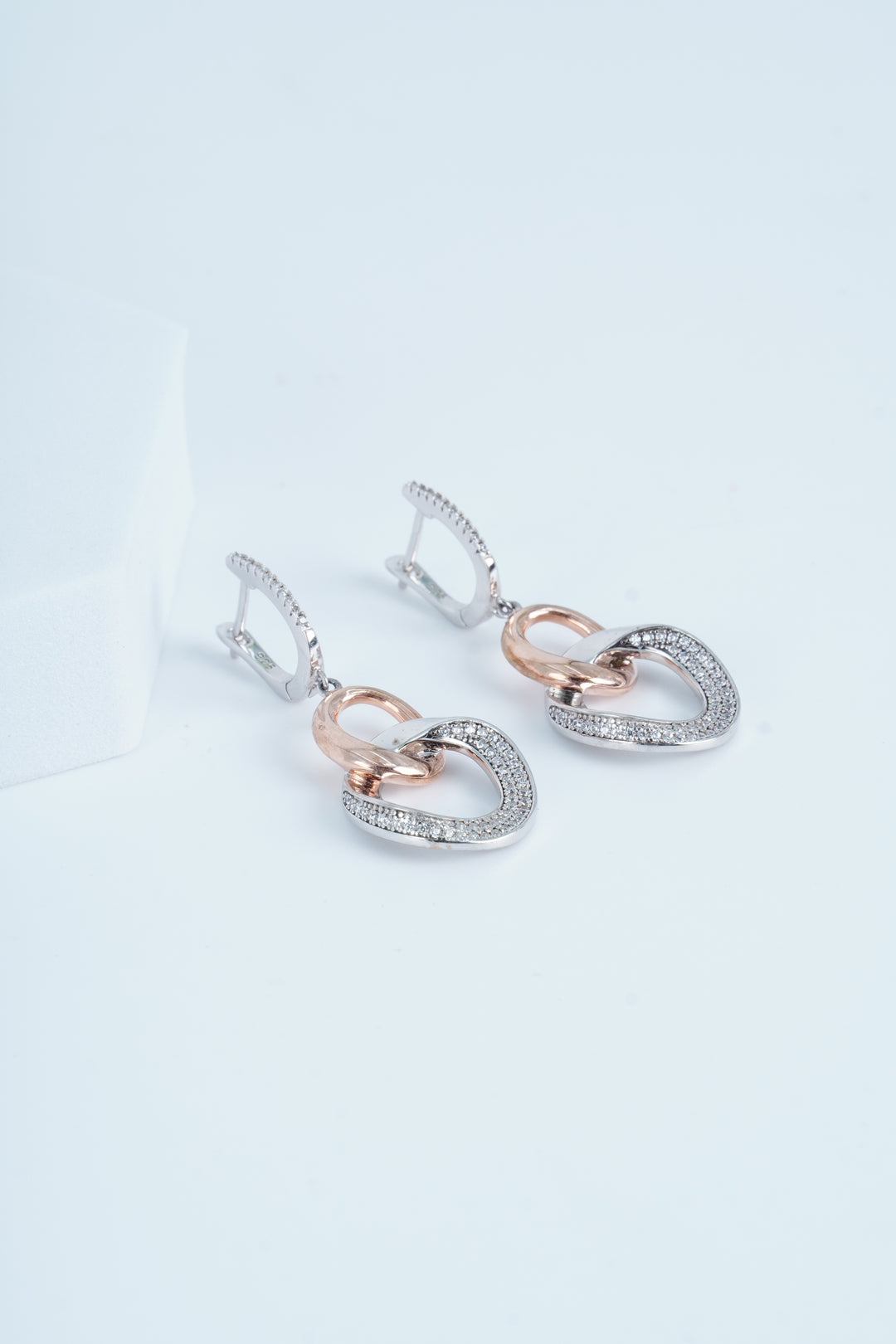 925 SILVER TWO TONE BAHAMAS EARRINGS