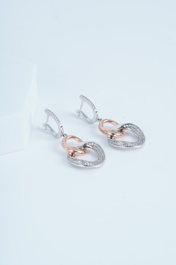 925 SILVER TWO TONE BAHAMAS EARRINGS