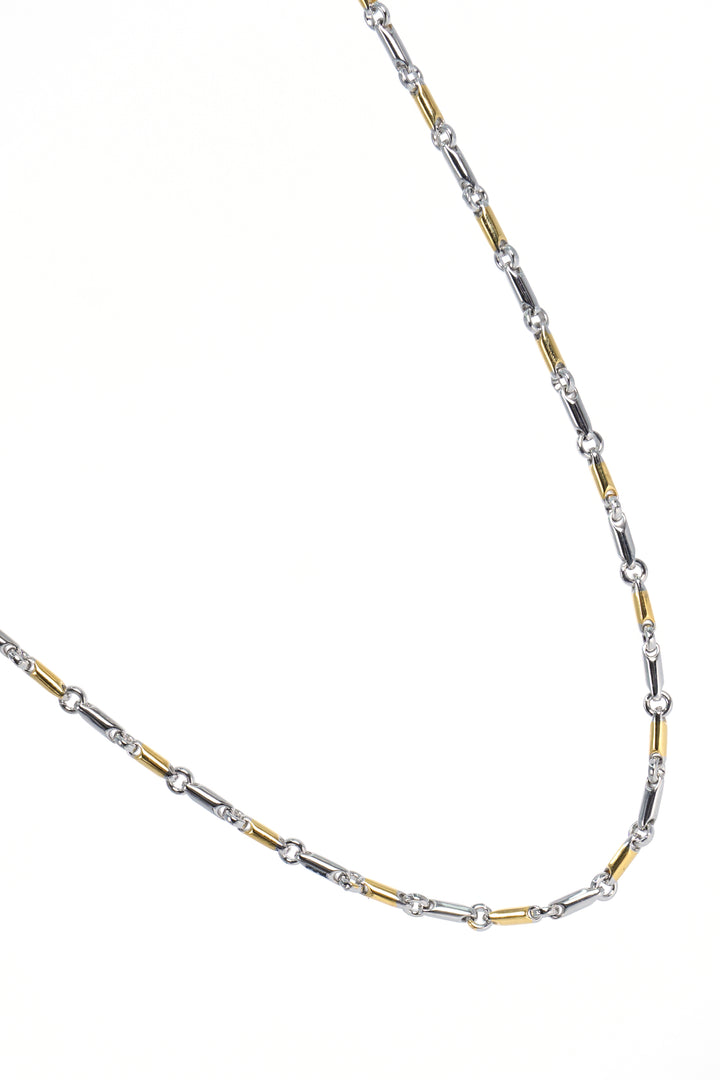 925 SILVER TWO TONE RICE CHAIN