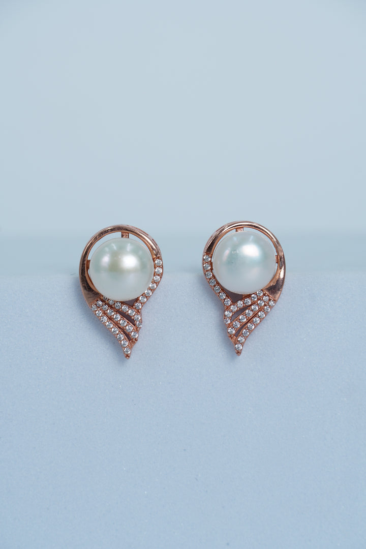 CZ AND PEARL EARRINGS