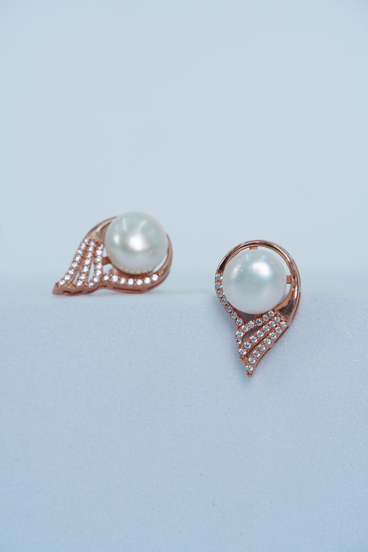 CZ AND PEARL EARRINGS