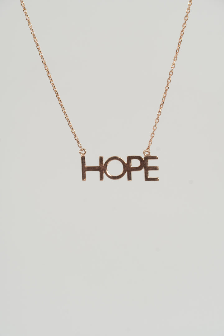 HOPE PENDENT WITH ROSE GOLD PLATED CHAIN