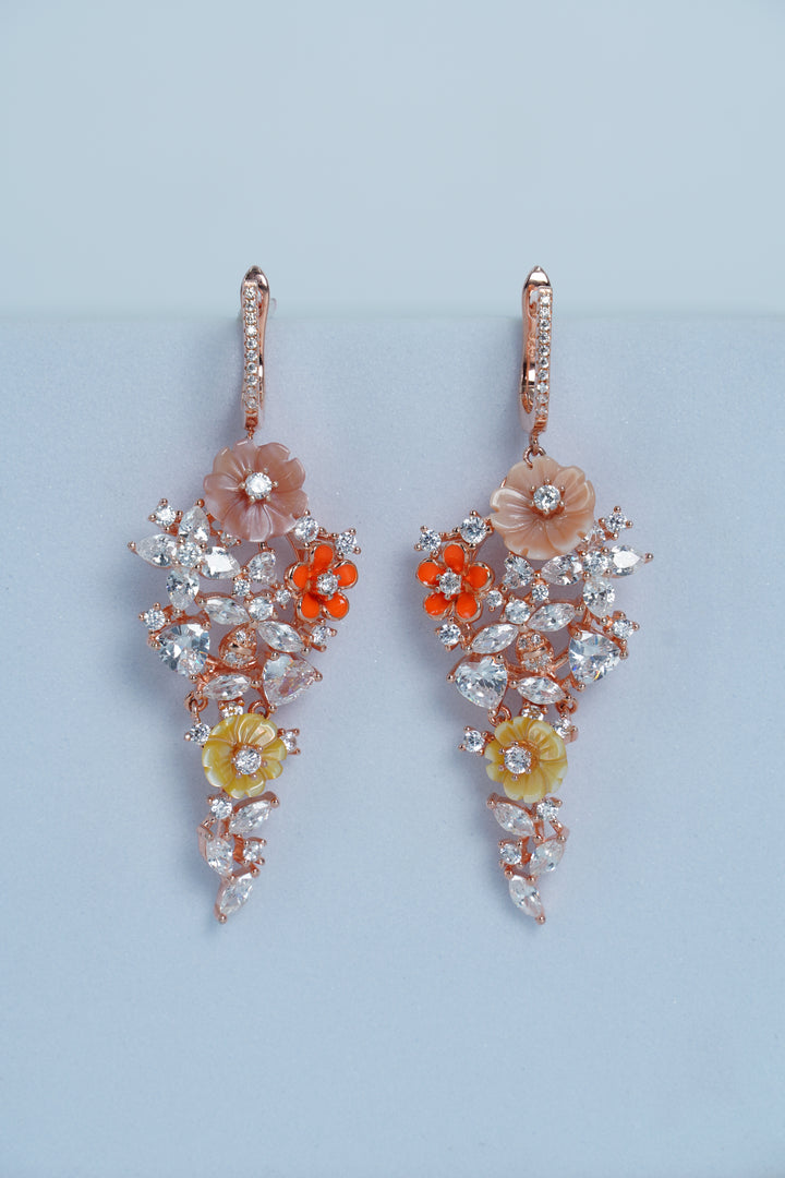 ROSE GOLD EARRINGS WITH STONE