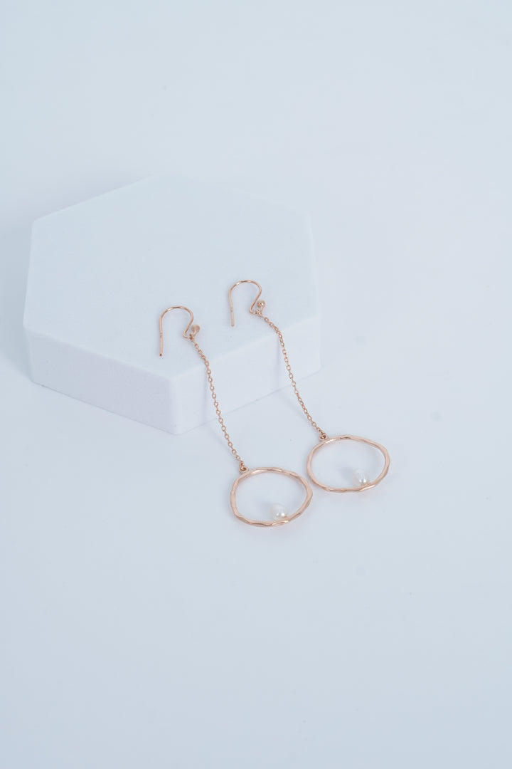 ROSE GOLD PEARL DROP EARRINGS