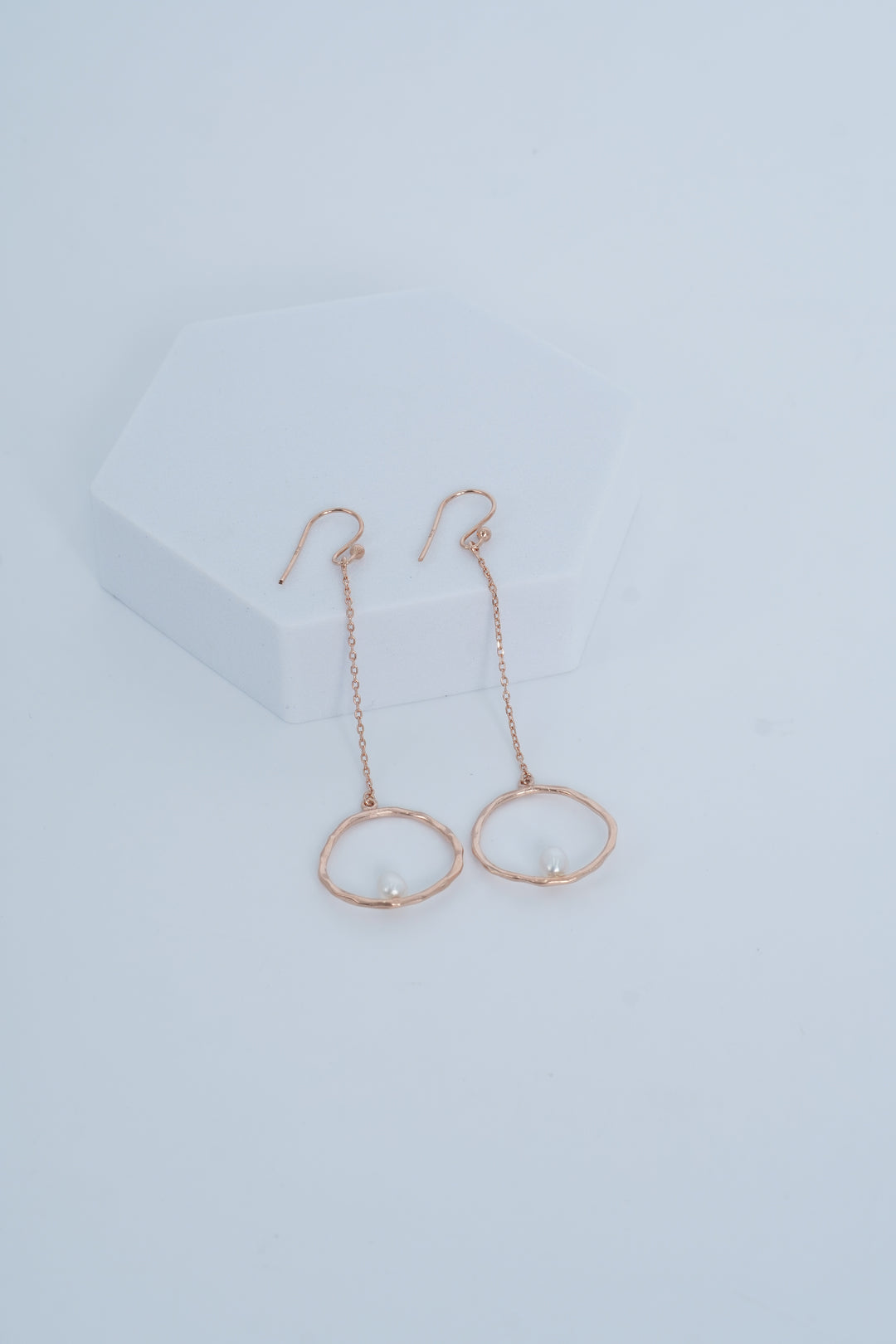 ROSE GOLD PEARL DROP EARRINGS